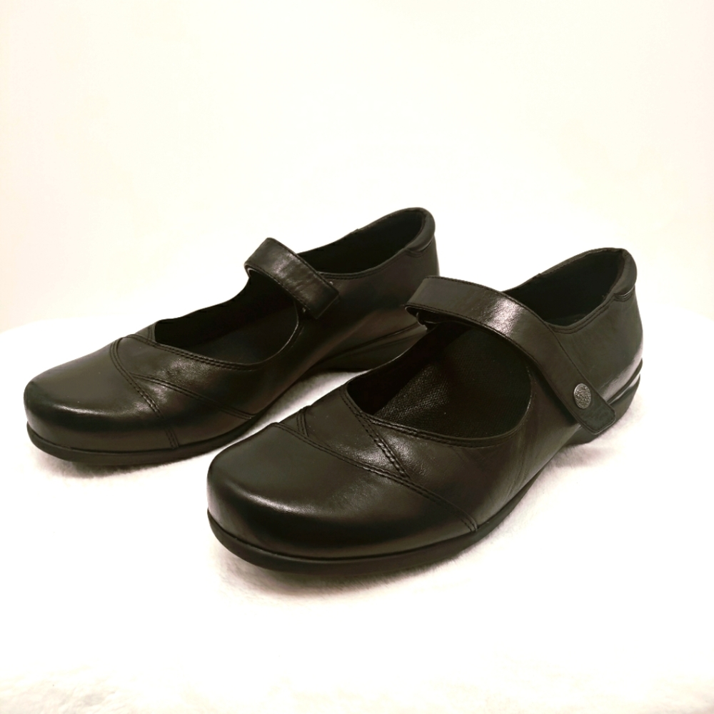 Abeo Abby Mary Jane Loafer Shoes Women's 9.5 Black Leather Comfort Career Casual